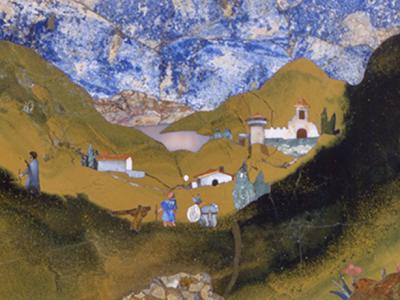 Paesaggio, commesso in pietre dure, 1608