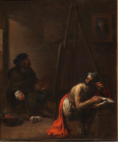 Michelangelo Cerquozzi, Autoritratto nello studio